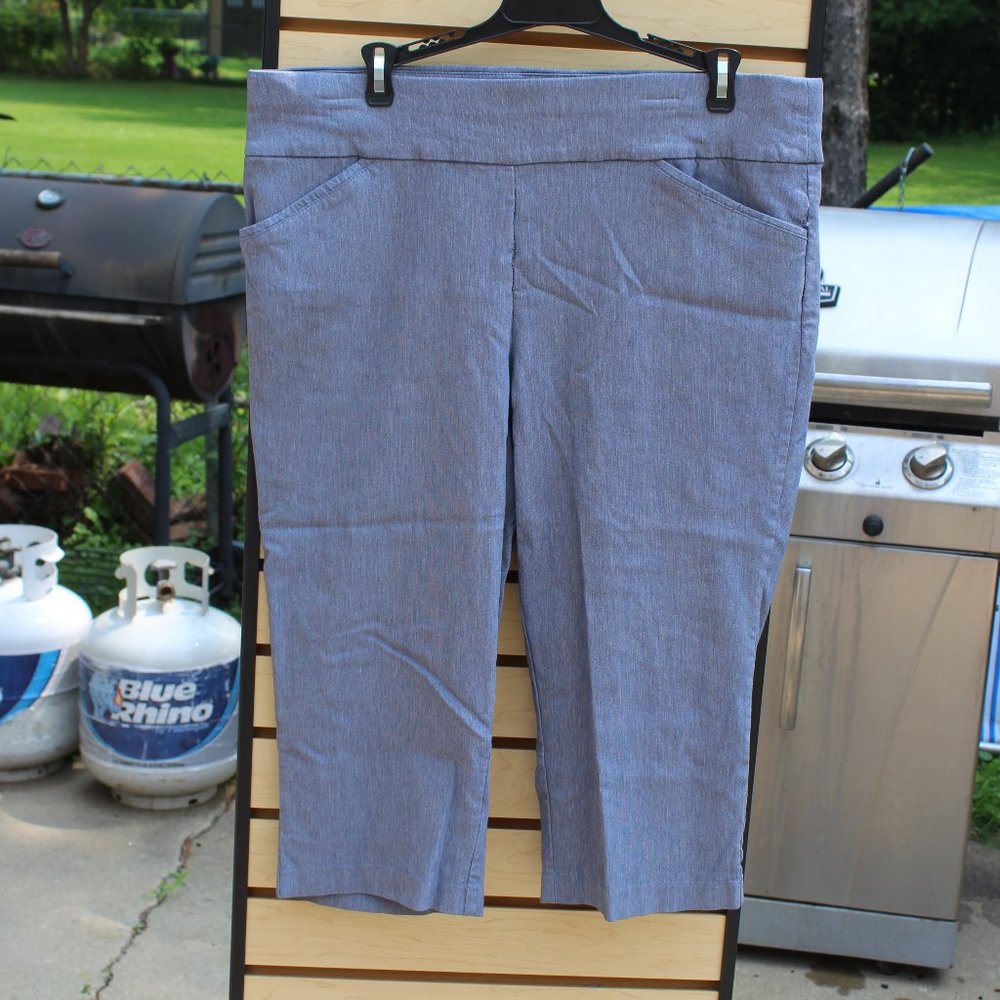 Women's Blue/Gray Slimming Capri by Christopher & Banks